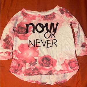 Justice Pink and White Long Sleeve Tees with Vintage Tie-Dye